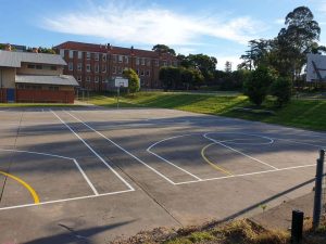 2 basketball/netball courts at Maitland high school.