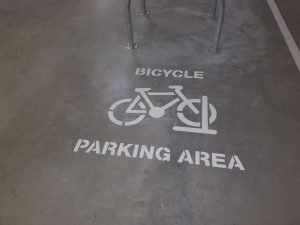 Bicycle parking only signage at St. Leonards Medical Centre.