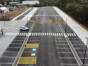 Car park line marking installed done in Cameron Park.