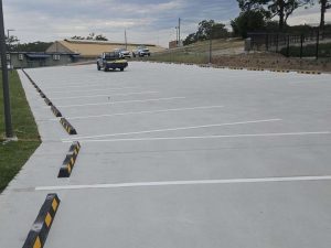 Thermoplastic carpark and loading zone installed at Hunter water Tomago.
