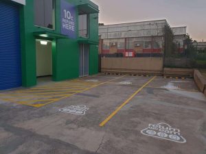 Linemarking & wheelstops installed at Return and Earn in Padstow.