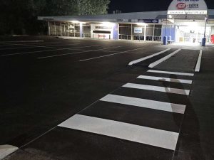 Linemarking installed at Cessnock Shopping Centre.