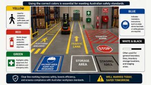 A poster displaying various safety signs and instructions for emergency procedures and hazard awareness.